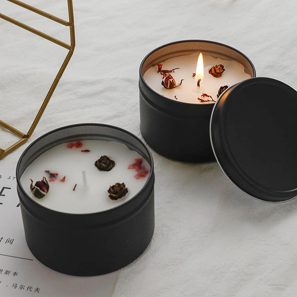 Incense-smoked Candles High-quality Iron Cans Soybean Wax Souvenir Dried Flowers Aromatherapy Candles