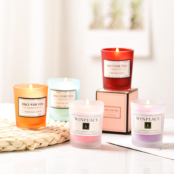 Romantic Aromatherapy Soy Wax Candle Creative Glass Candle Holder and Cup Gift for Valentine’s Day