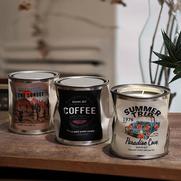 High-end Retro Tinplate Home Indoor Aromatherapy Candle Ornaments Niche Aromatherapy Candle Gift Fragrance Bedroom Ornaments