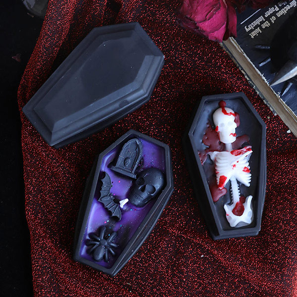 Cross-border Halloween DIY Coffin Decoration Candle Vampire Shape Aromatherapy Skull Tombstone Halloween Candle