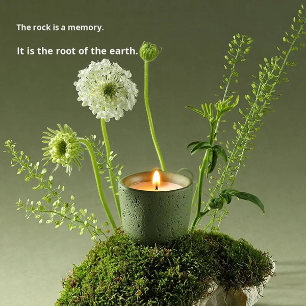 Ceramic Rock Cup Scented Candle Long-lasting Bedroom Decoration Natural Soybean Scented Candle